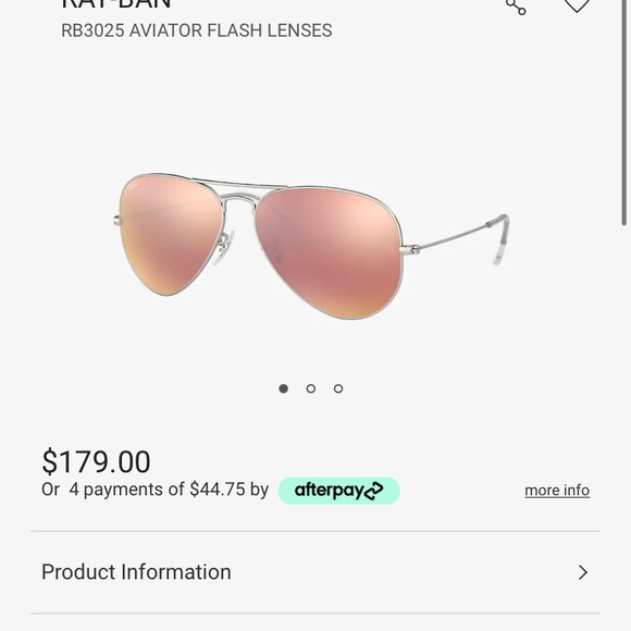 RAY-BAN AVIATOR ROSE GOLD AND SILVER REFLECTIVE - Picture 1 of 4